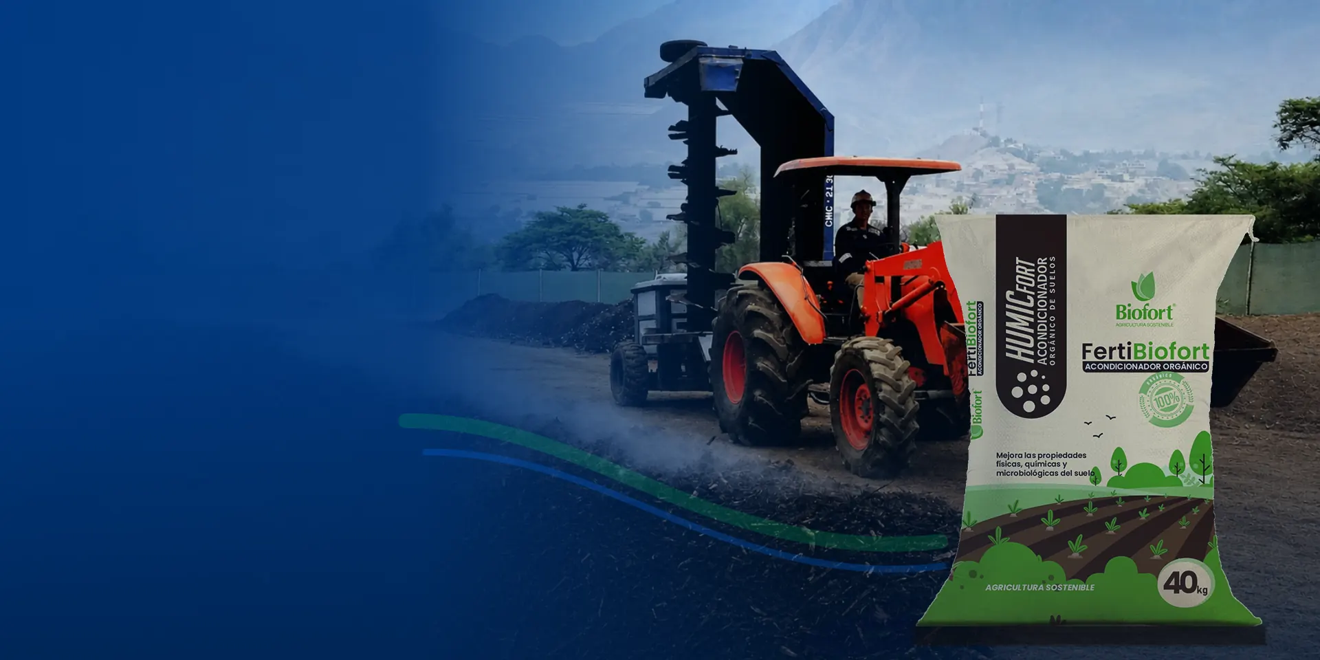 Saco de FertiBiofort en la planta de valorización de residuos orgánicos de Control Ambiental