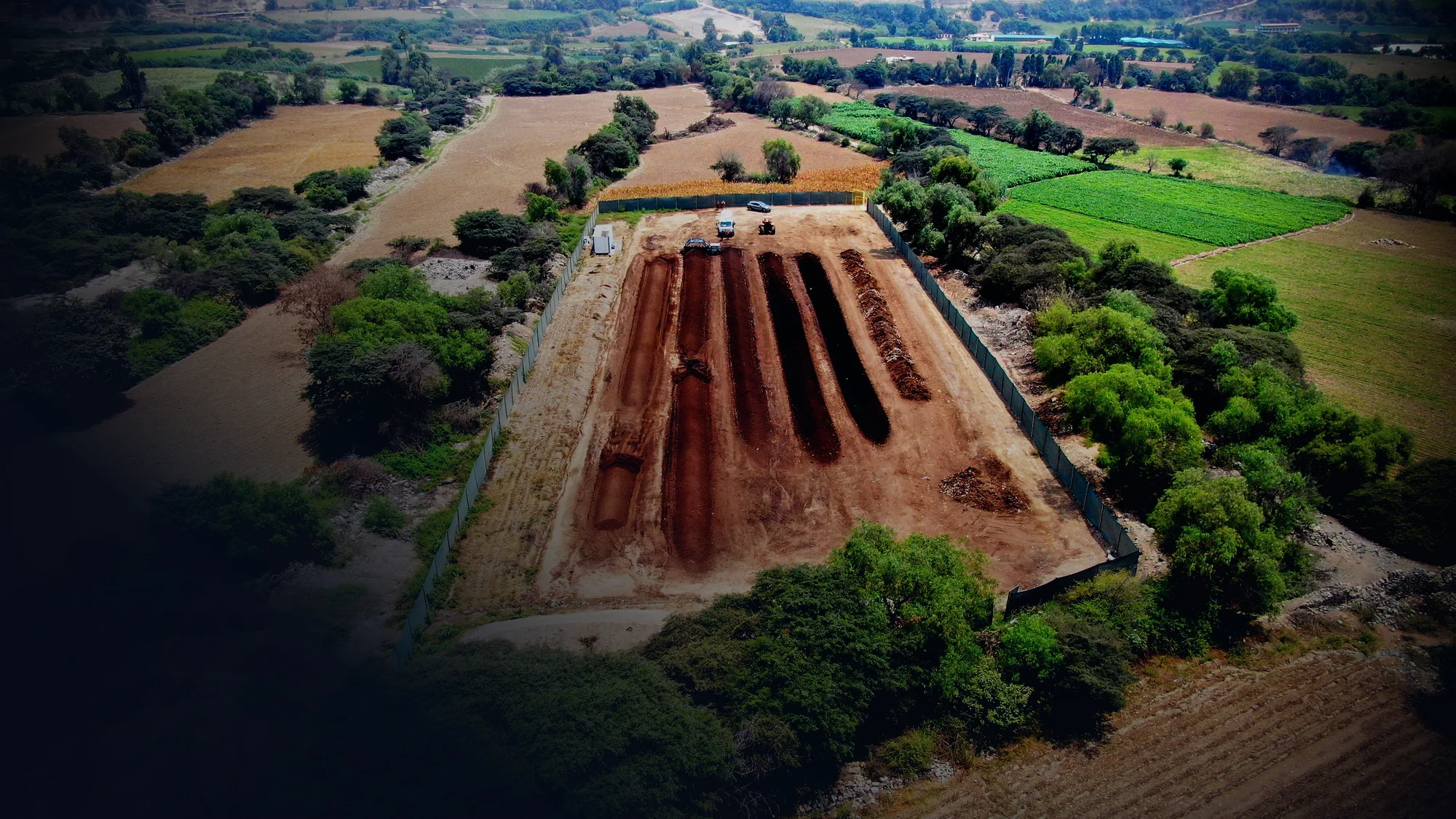 Vista aérea de la planta de compostaje de Control Ambiental